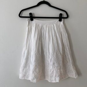 Floreat White embroidered midi skirt Anthropologie